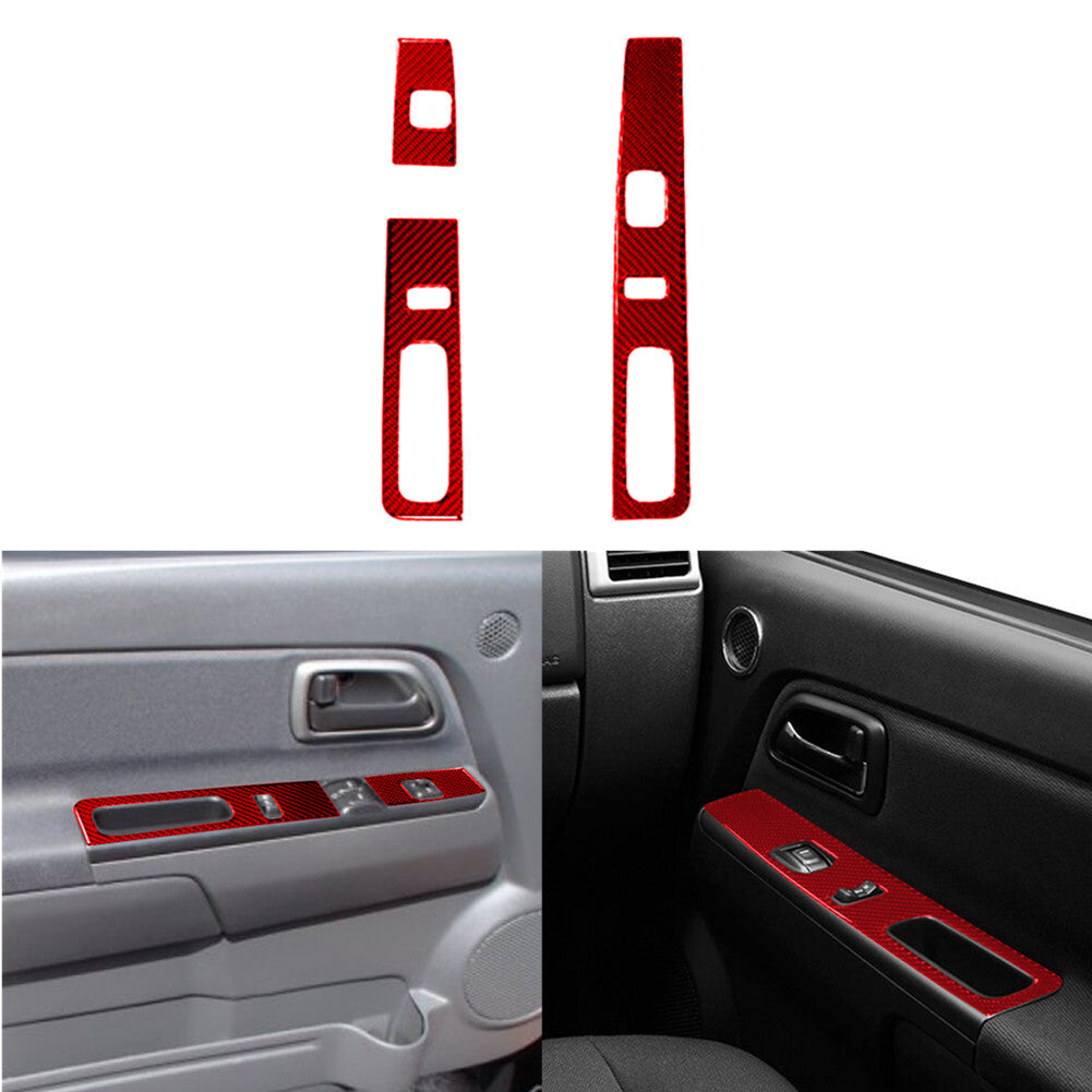 Red Carbon Fiber (2DR) Front Door Control Cover For Colorado 04-12/ for Canyon 05-12