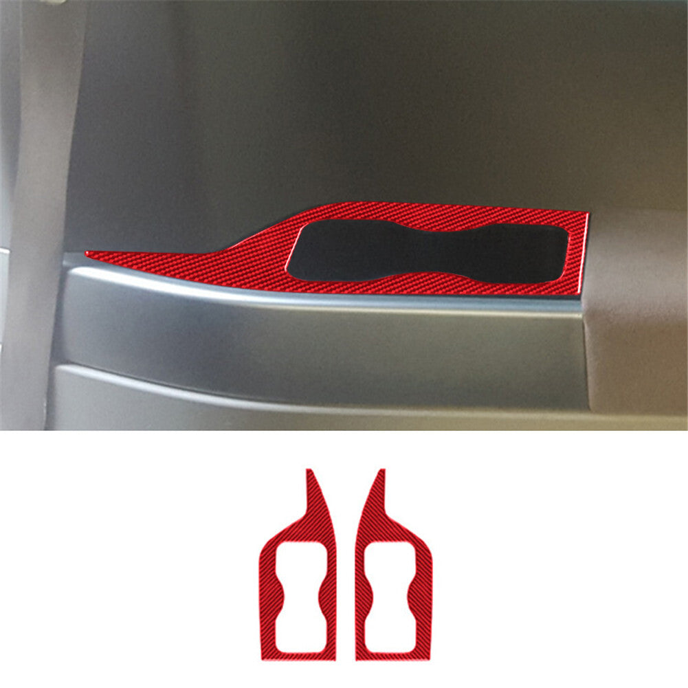 2Pcs Red Carbon Fiber Door Storage Slot Trim Cover for Nissan Quest 2004-2006