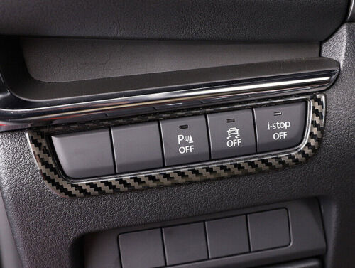 for Mazda 3 Axela 20-21 Carbon Fiber Steel Headlight Switch Button Frame Trim