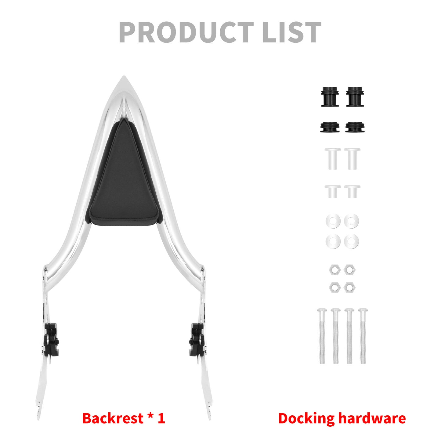 Chrome Passenger Backrest Sissy Bar for Harley Sportster 883 1200 48 72 04-2022