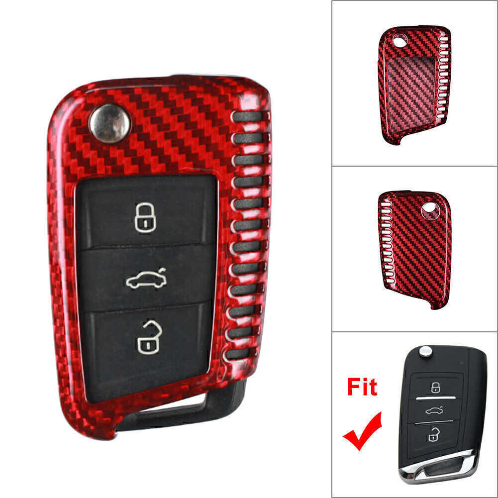 Carbon Fiber Remote Key Shell Cover Case Fit 2015-up for VW MK7 for Golf for Jetta
