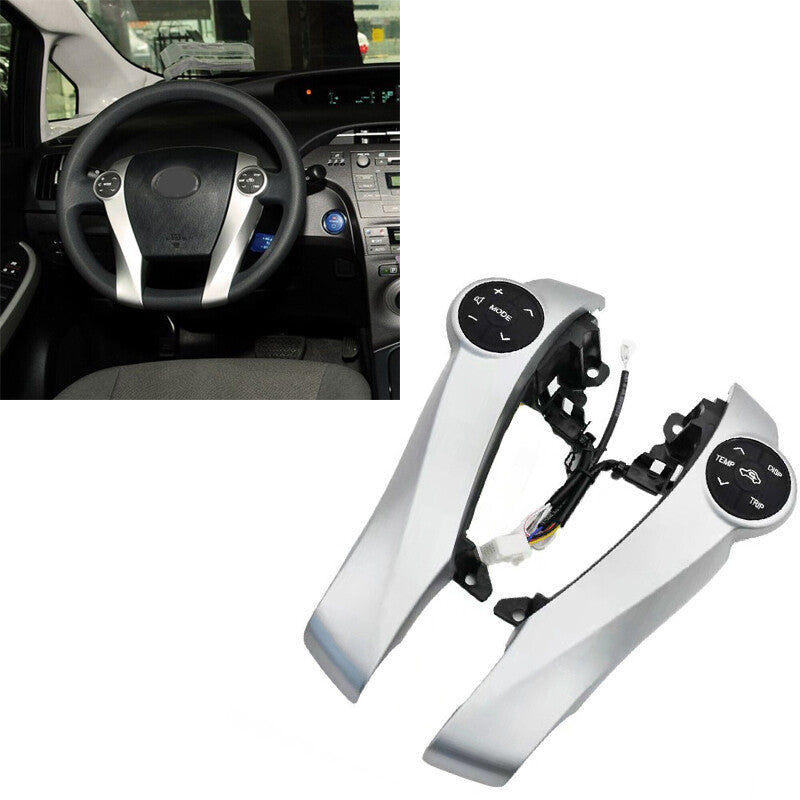 Fits for TOYOTA AQUA PRIUS C Silver Steering Wheel Cruise Control Switch Button