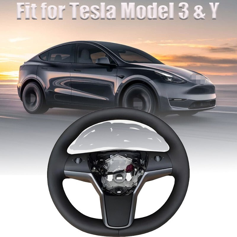 Fit for Tesla Model 3 Y Driver Heated Leather Steering Wheel 1490214-00-B