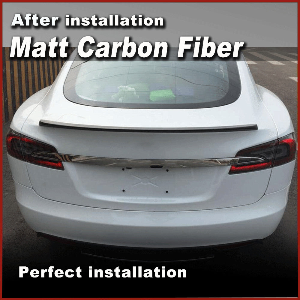 Matt Black Carbon Fiber Rear Trunk Spoiler Wing for Tesla for Model S Sedan 2012-19