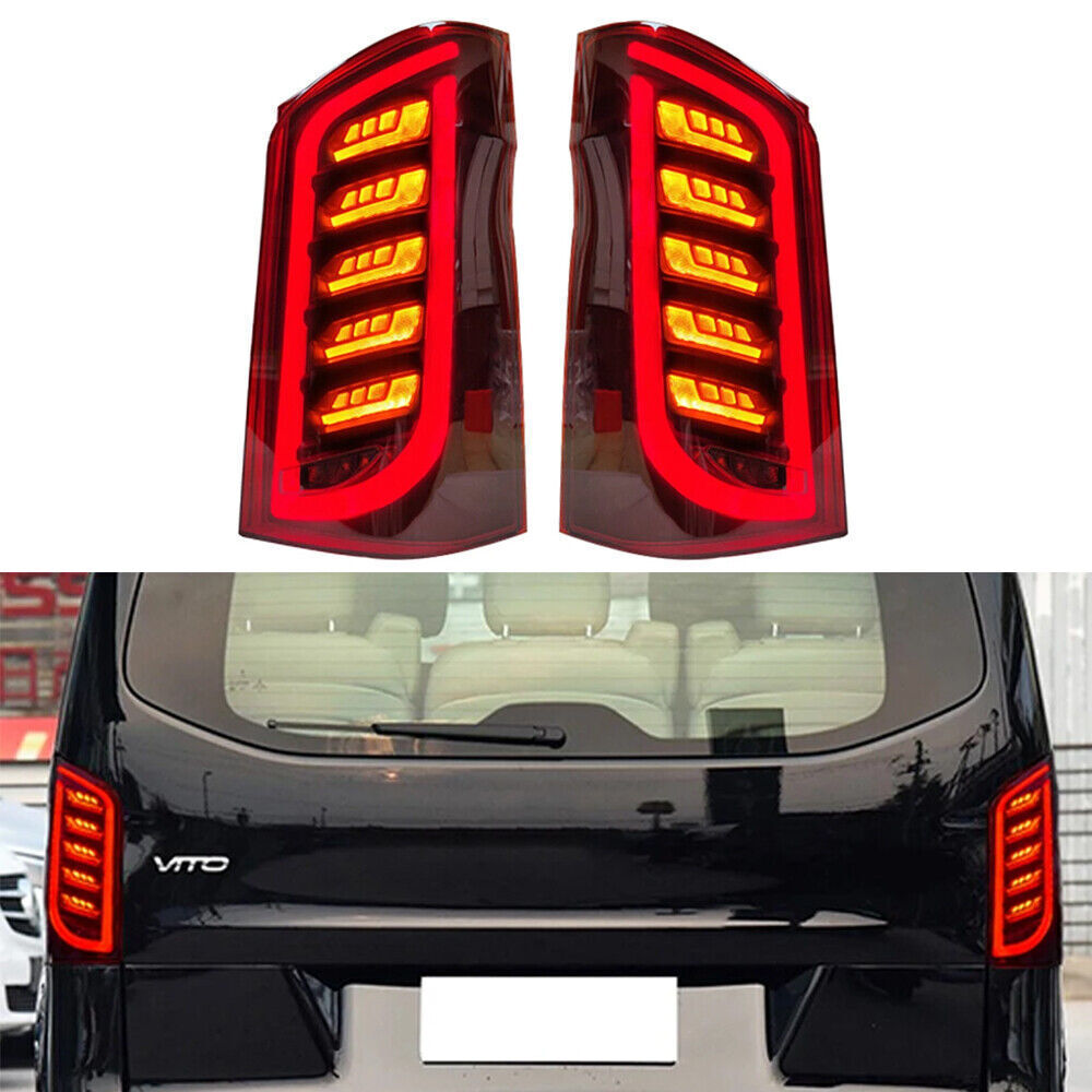 for Mercedes Benz Vito W447 2015-22 Pair LED Dynamic Rear Tail Light Brake Lamps