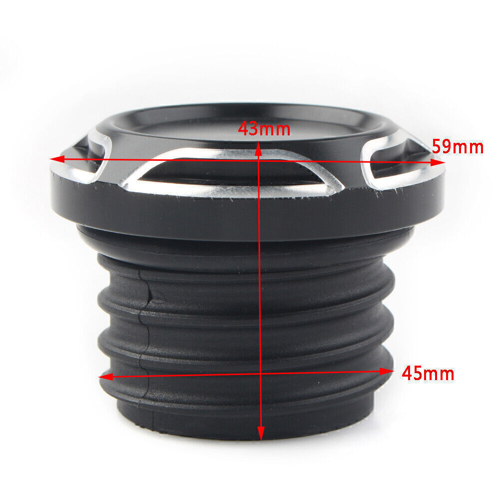 CNC Cut Gas Cap Fuel Tank Right-hand Thread for Harley Dyna Softail Black