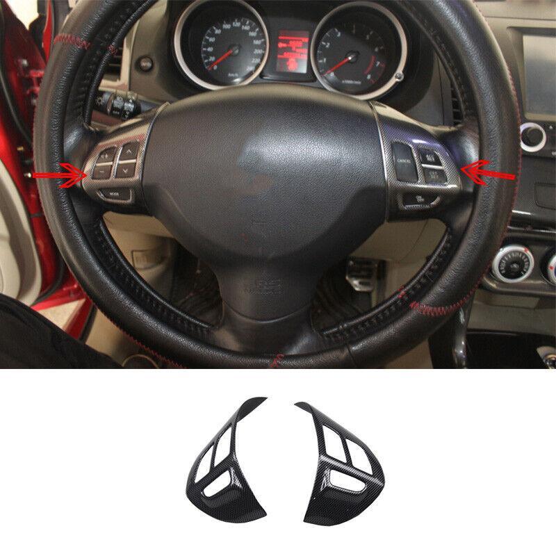 Car for Mitsubishi Lancer Evo 2008-2017 Carbon Fiber Steering Wheel Switch Cover