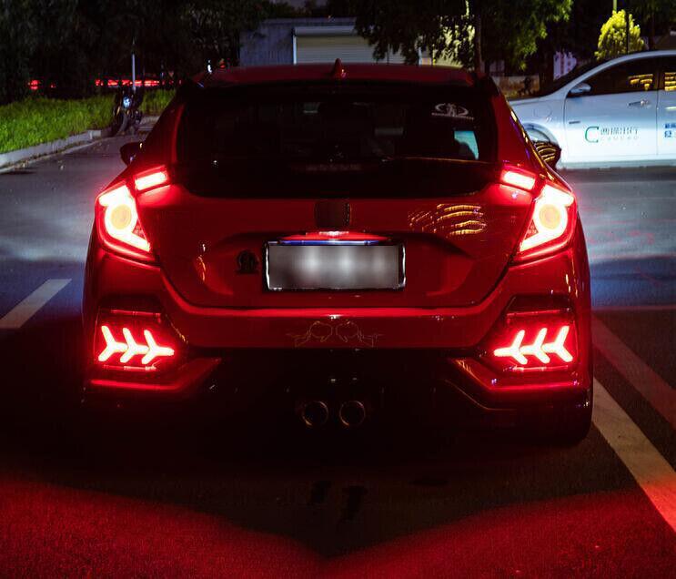 for Honda CarCivic Hatchback 17-21 Fish Bone Led Rear Fog Light Lamp Turn Signal