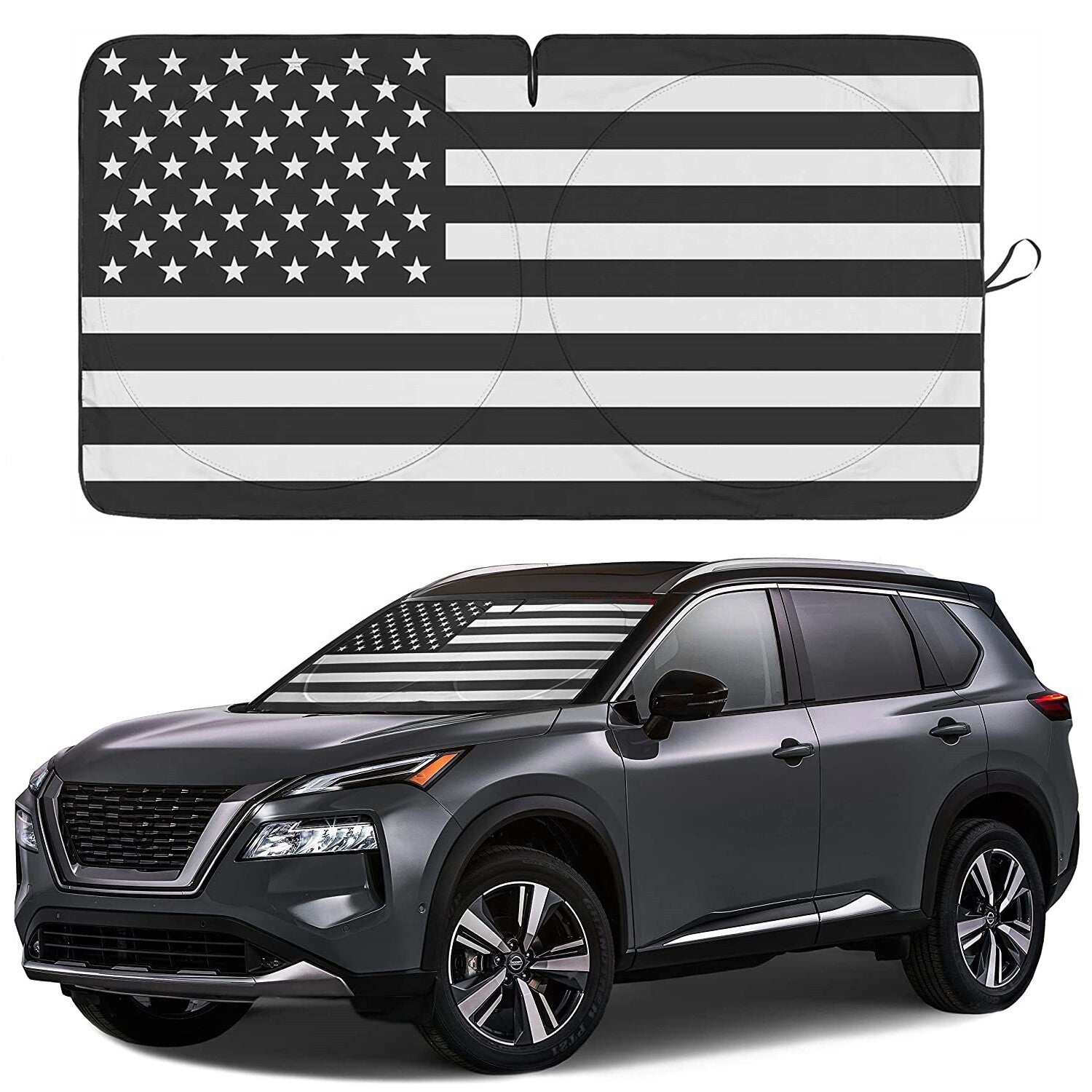 For 2008-2023 for Nissan Rouge US Flag Windshield Sun Shade Front UV Ray Block Cover