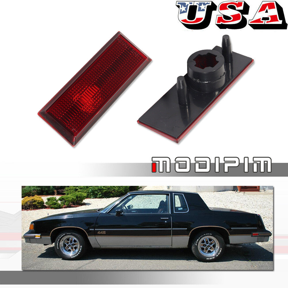 Red left/right rear marker light housing for 81-88 for Oldsmobile Cutlass 442