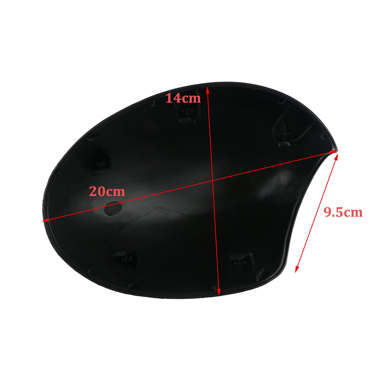 Left door mirror cover for Mini Cooper R55 R56 R57 R58 R60, gloss black.