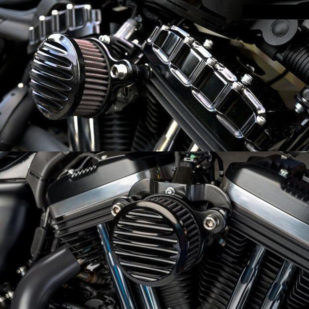 Ribbed Air Cleaner Kit Intake Filter for Harley Davidson Sportster XL883 1200