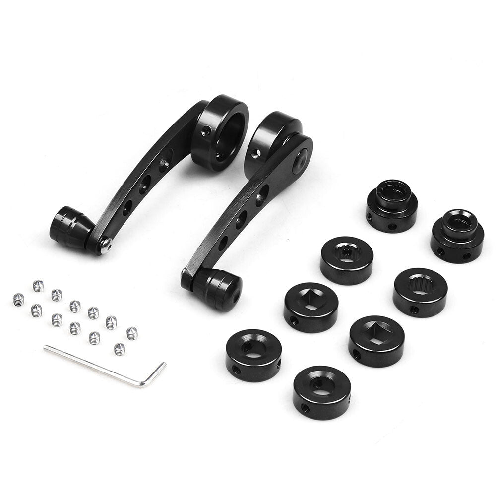Black Billet Aluminum Alloy Window Crank Handle Winder Kit for Truck Car Door