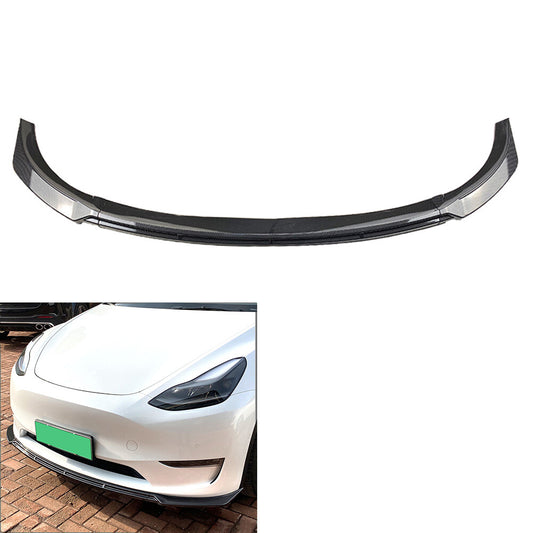 Front Bumper Lip Chin Spoiler Splitter Glossy Black for Tesla for Model Y 2020-2022