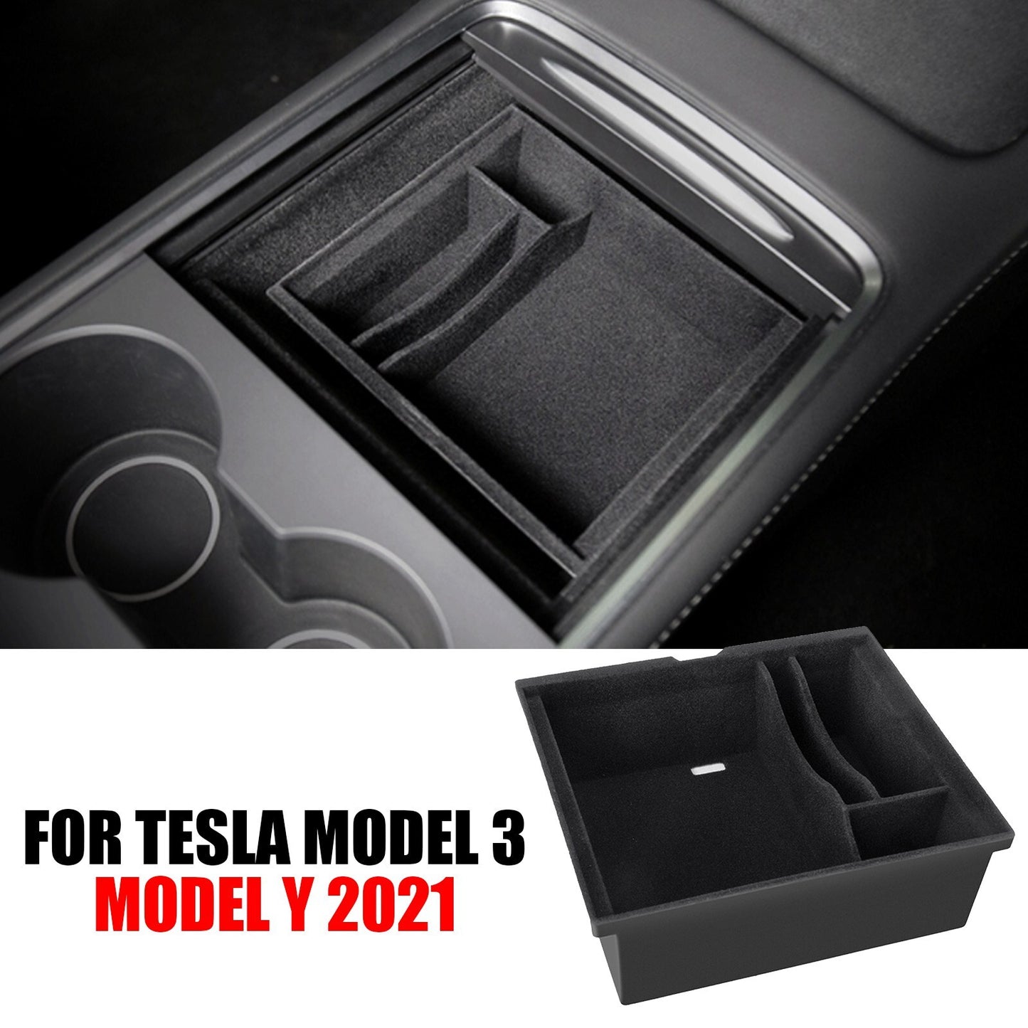 for Tesla Model 3 Y 2021 Center Console Organizer Tray Stowing Accessory AT