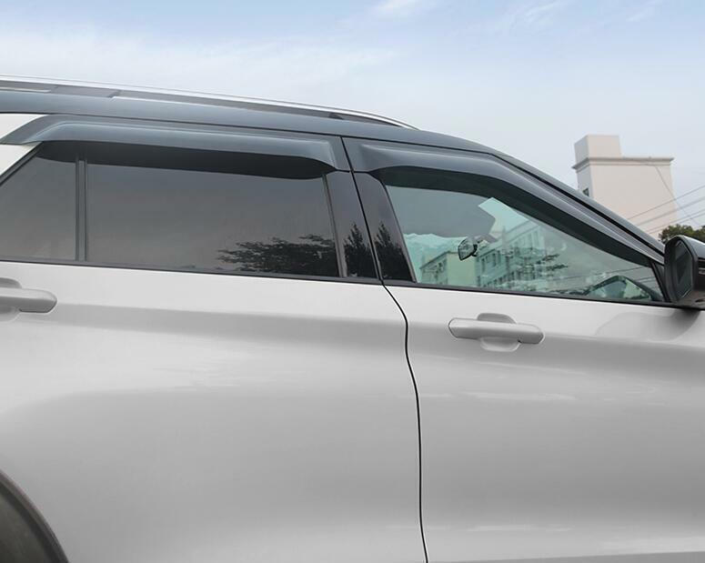 for Ford Explorer 2020-21 ABS Black Window Visor Vent Shades Sun Rain Guard 4pcs