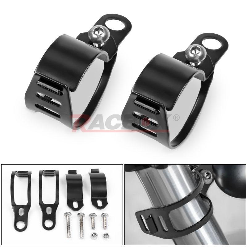 Turn Signal Light Mount Bracket Indicator for Custom Bikes w/ 35-51mm Front fork