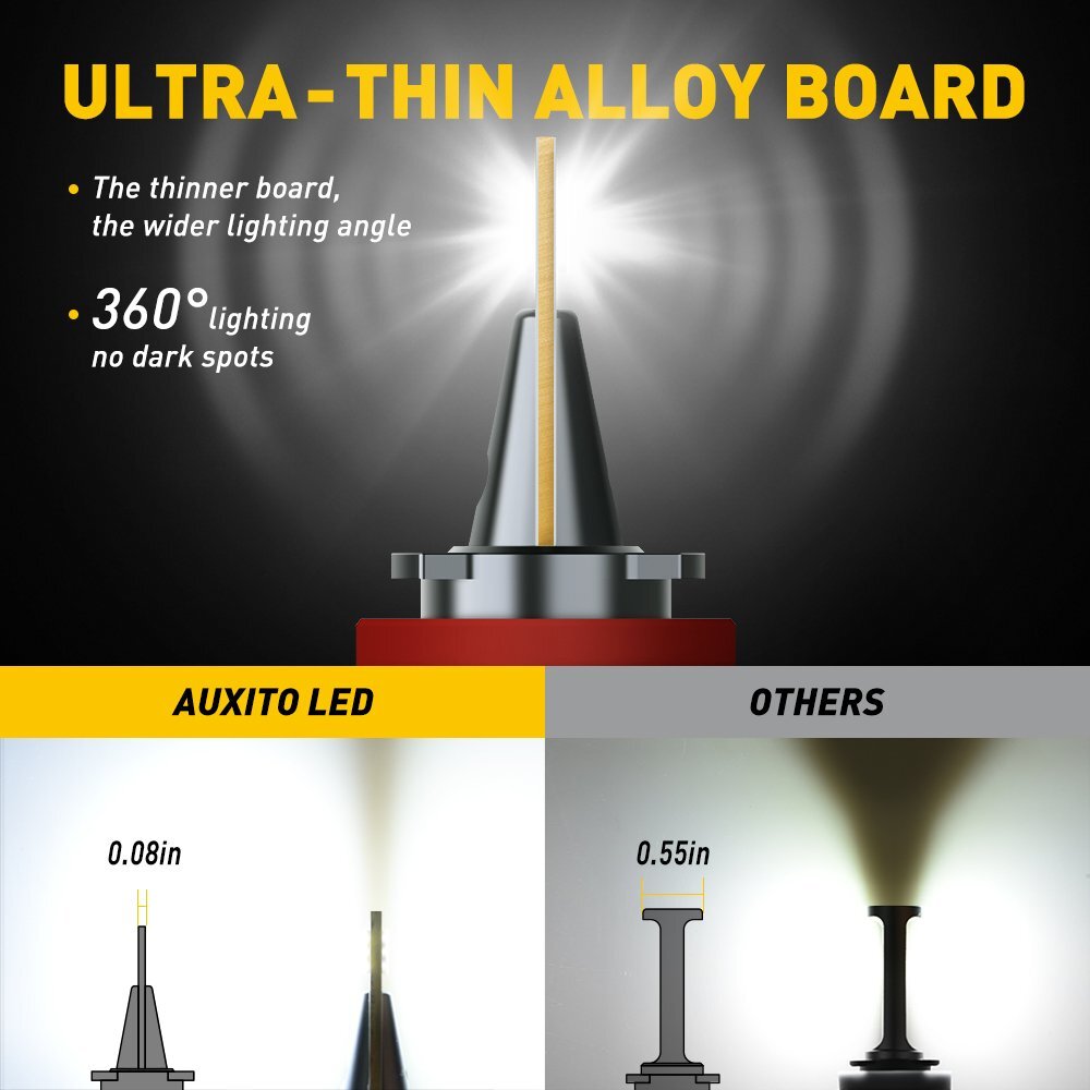 AUXITO H11B LED Traffic Light for Seniors (6500K)