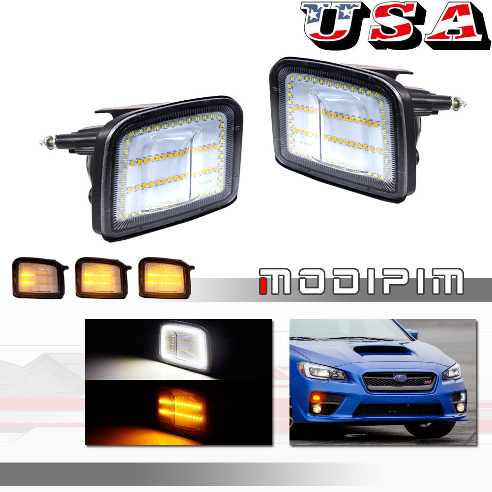 2-piece clear amber/white LED high-power turn signal 12V suitable for 2015-2021 for Subaru WRX/STI