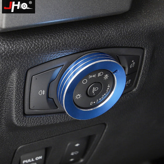 Car Headlight Switch Ring Knob Cover Trim Aluminum for Ford F150 for Mustang Explore