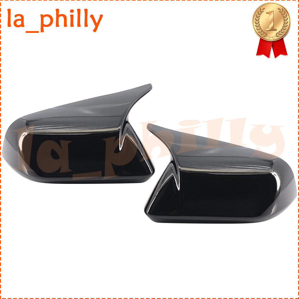 Glossy Black Horn Style Rearview Side Mirror Cover Fit for Ford for Mustang 2015-22