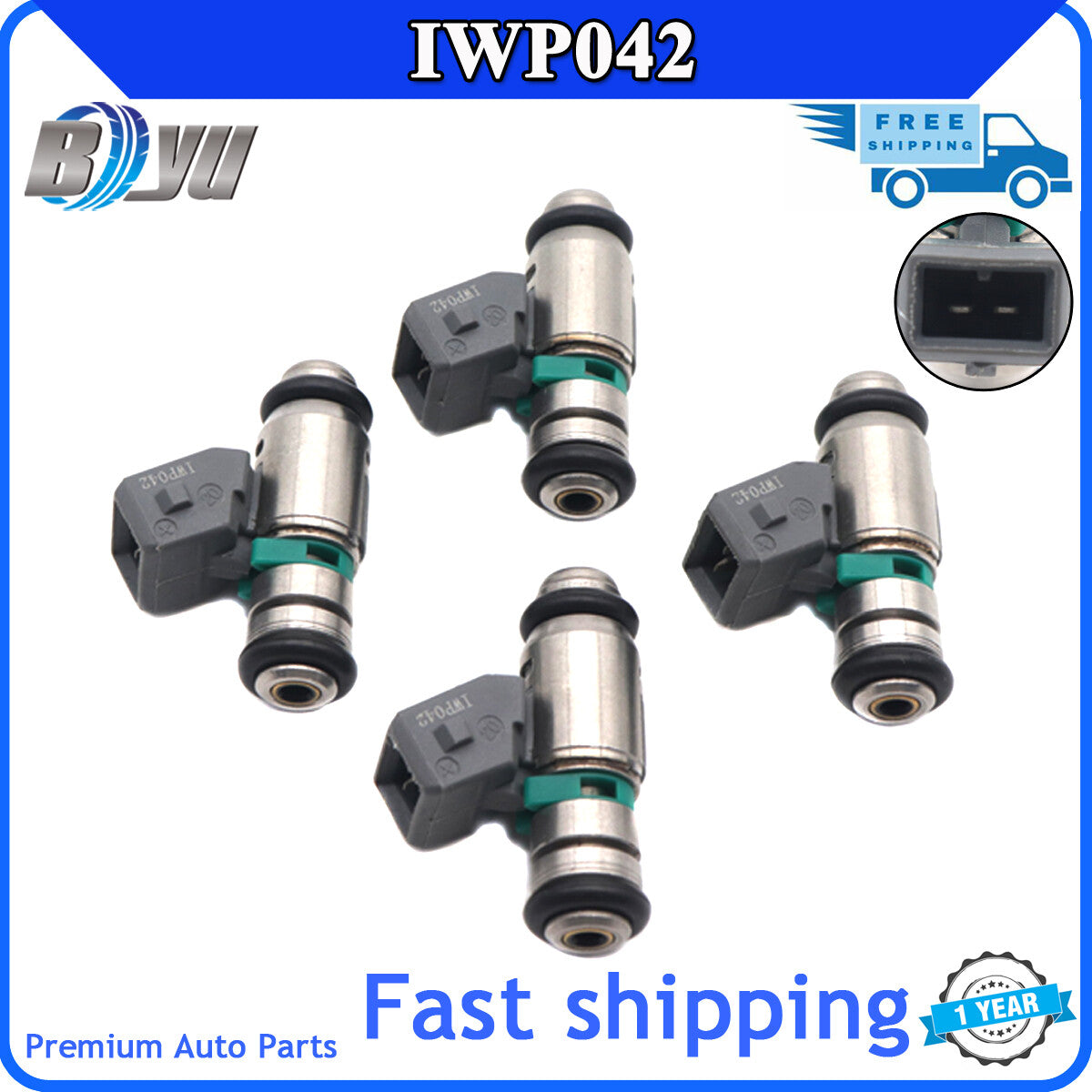 4-pack of new fuel straws IWP-042 for Renault Clio Espace, Kangoo, Laguna, Megane