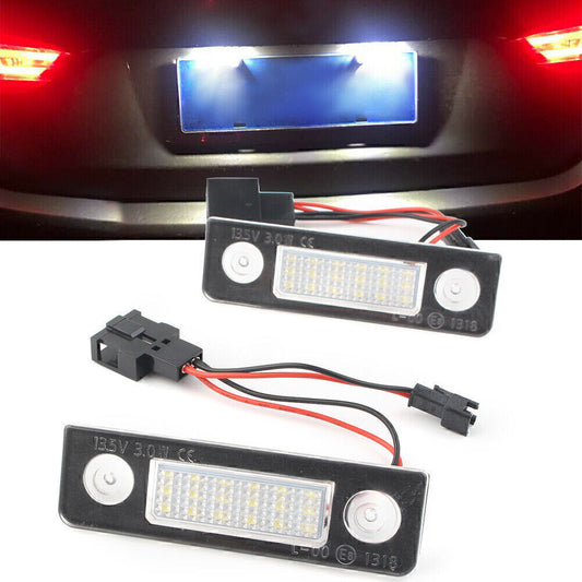 2x White LED Car Rear License Plate Light Lamp Fit for Skoda Octavia 1Z 04-13