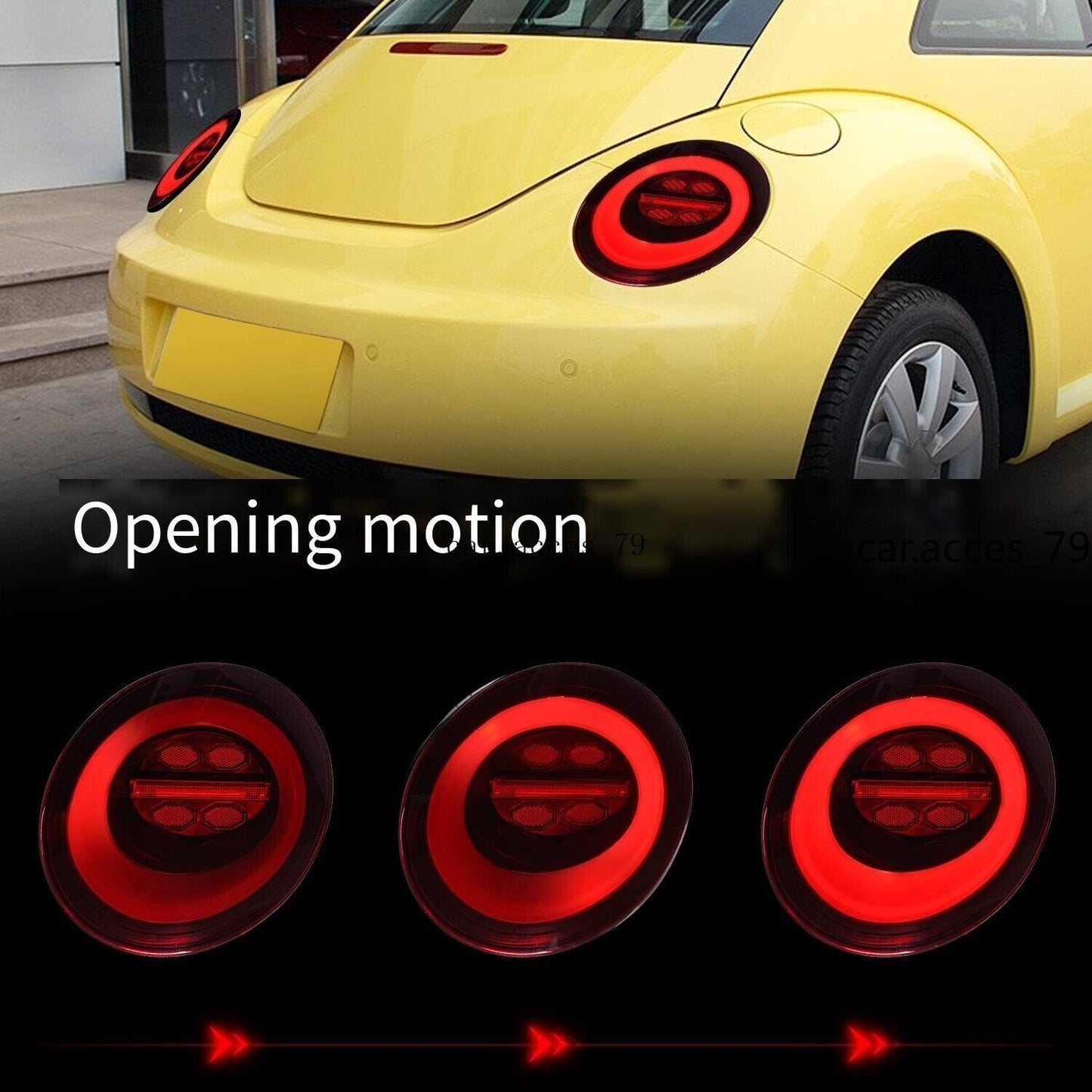 A pair of LED taillights with sequential turn signal taillights are suitable for the Beetle 2006-2012.
