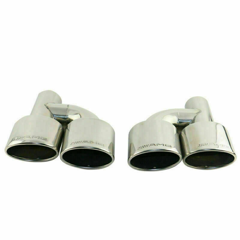 Right 2.5'' Engraved AMG Dual Stainless Exhaust Tip Universal for Mercedes-Benz