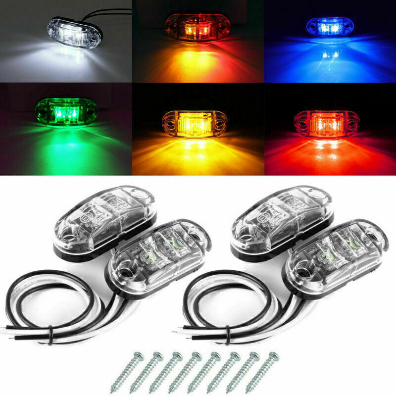 2-20X SMD 2LED Truck Side Marker Light Clearance Identification Lamp Trailer 12V