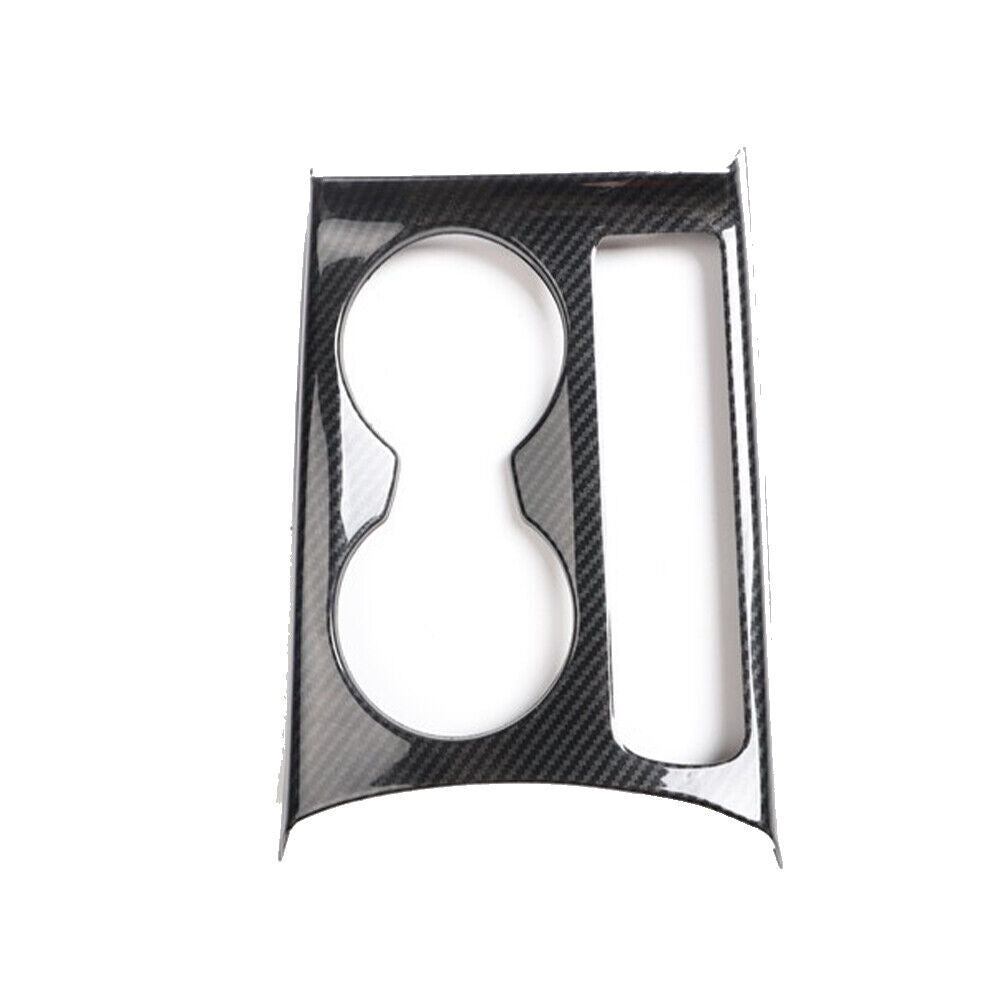 Car Middle Console Drinking Glass Trim Fit for Audi Q3 13-18 Black Carbon Fiber