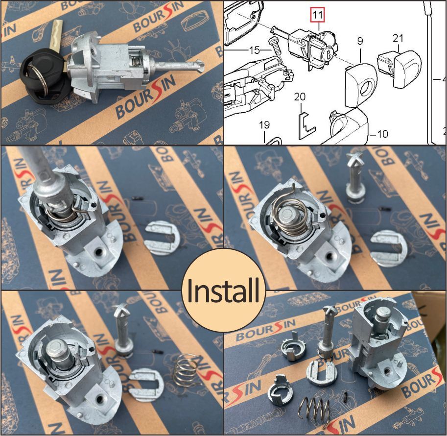 Door Lock Cylinder Barrel Repair Kit for BMW E46 323i 325i 328i 330i M3 1998-06