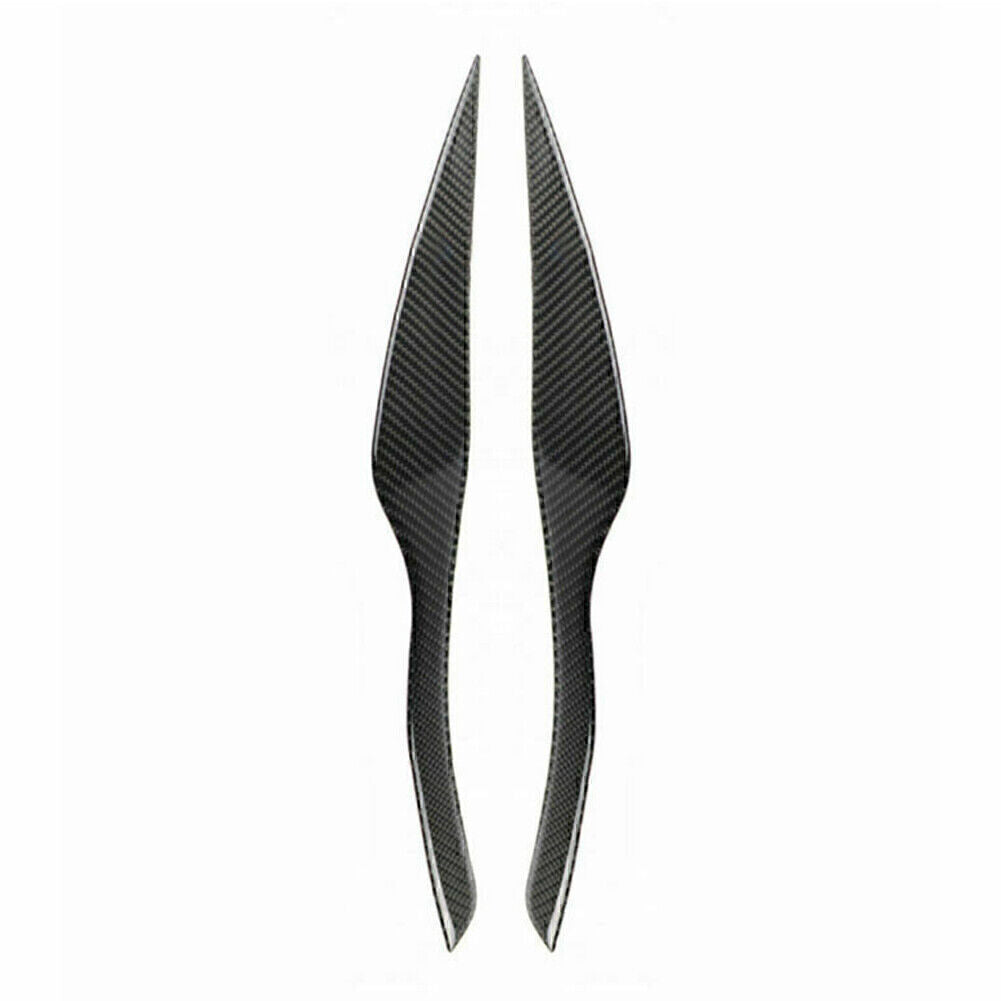 Carbon Fiber Headlight Eyebrow Eyelid Cover Trims Fit 2005-2012 for BMW E90 E91