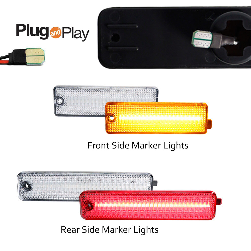 Transparent LED side marker lights on front and rear bumpers for 98-02 for Pontiac Firebird