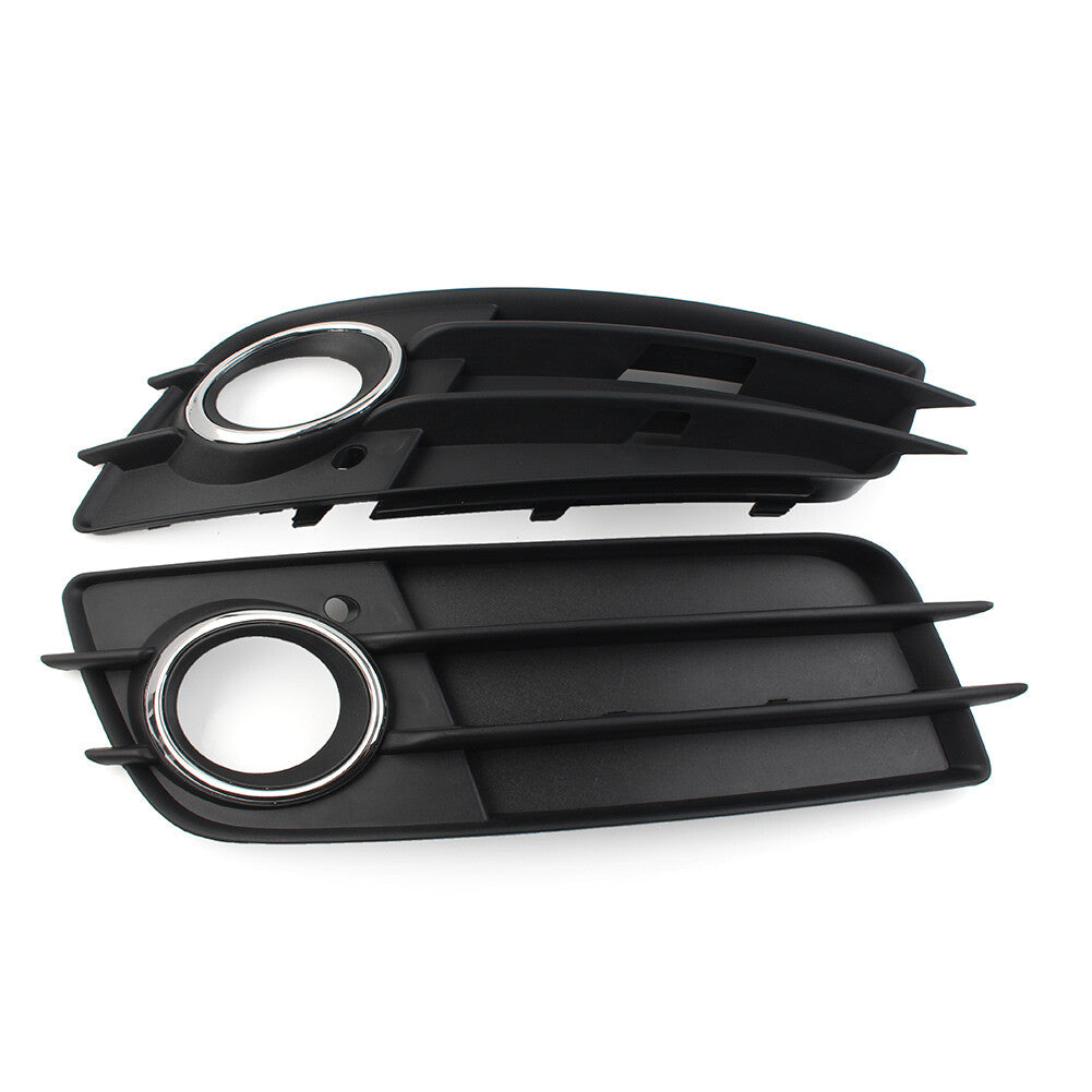 1 Pair Front Bumper Fog Light Grille Cover for Audi A4 B8 S4 2008-2012