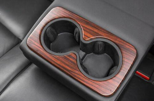 Matte Wood Grain Look Rear Water Cup Frame Cover Trim for Cadillac XT5 2017-2022