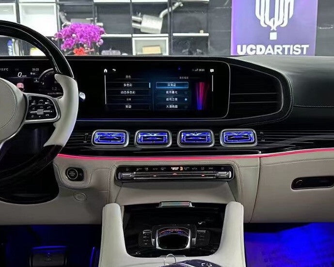 4x 64 color led Illuminated Turbo air ac vent purifier for MERCEDES W167 GLE GLS