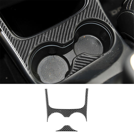 for Dodge Journey 2011-2017 Central Control Cup Holder Trim Cover Carbon Fiber
