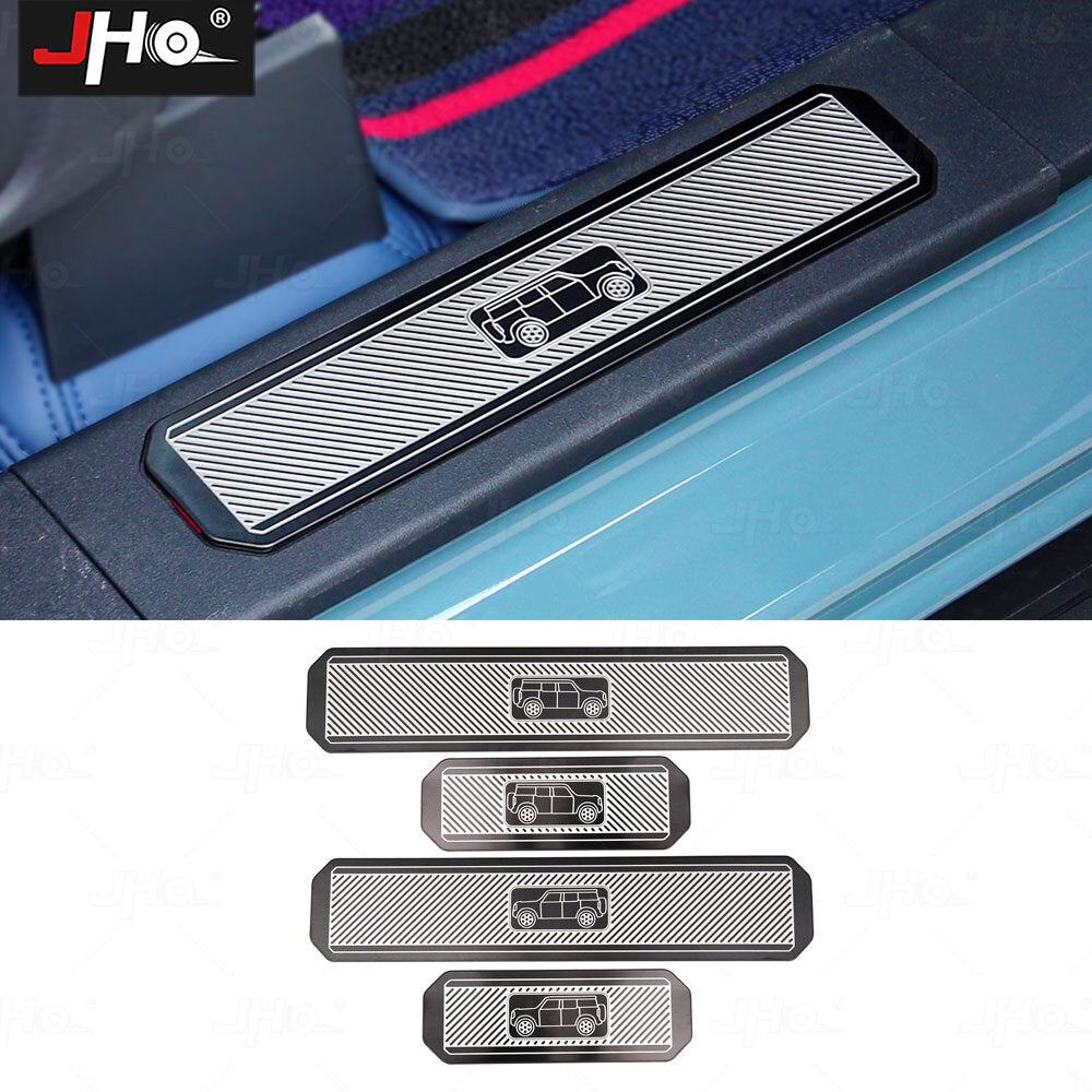 Stainless Steel Car Door Sill Scuff Plates Cover Trim for Ford Bronco 2021-2024
