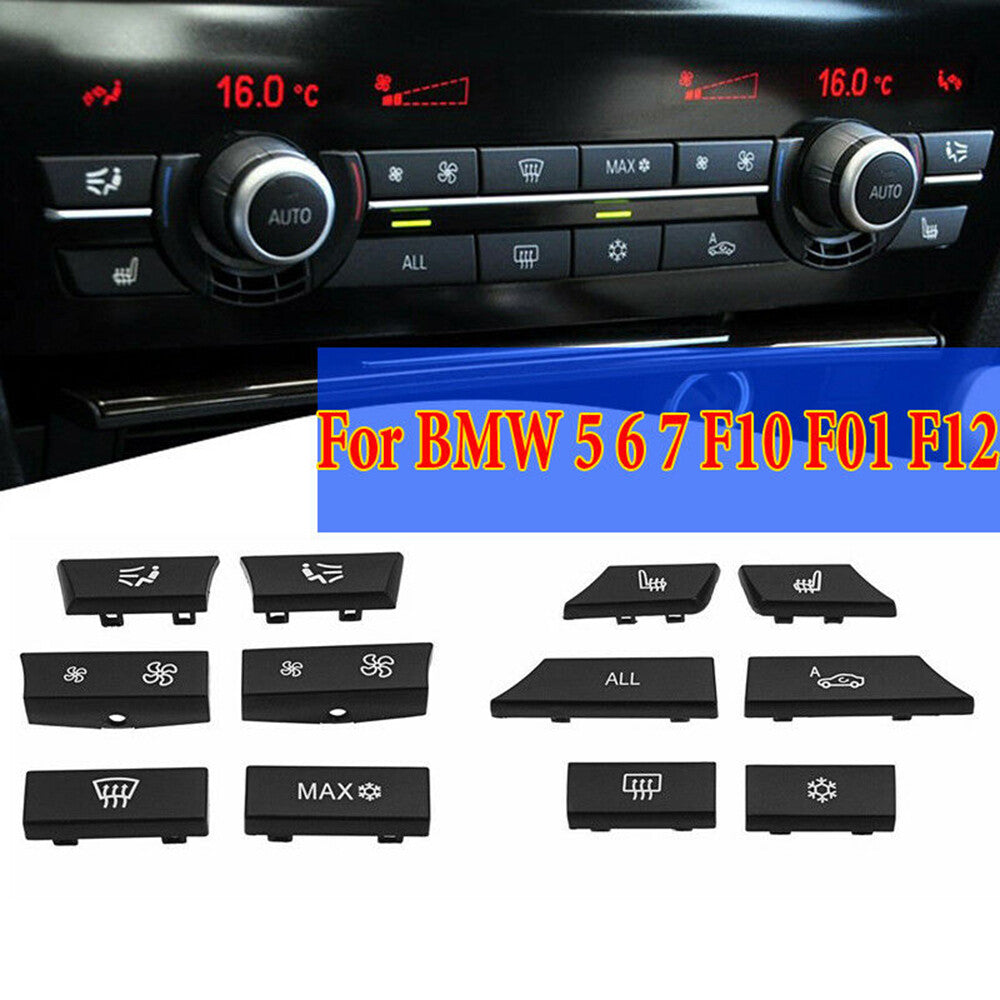 12-Button Key Cap Air Conditioner Heater Switch Repair Panel Kit for BMW 5 6 7 F10 F01 F12