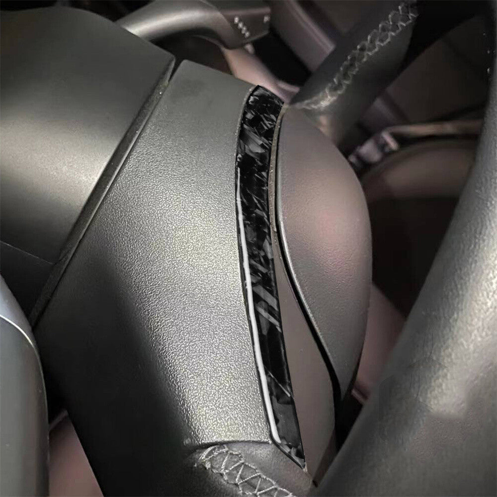 Forged Carbon Fiber Steering Wheel Uper Panel Trim for Tesla Model 3 / Y 2017-23