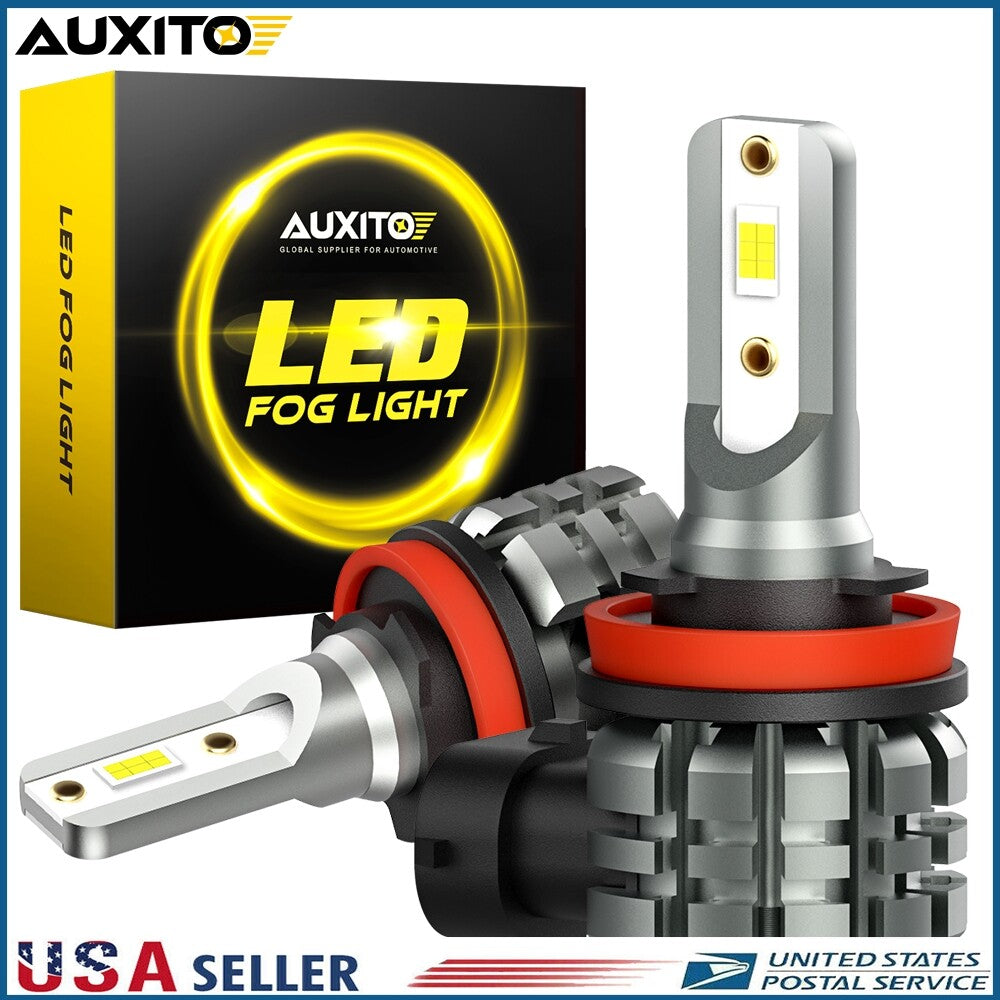 2-Piece AUXITO LED Fog Light Bulbs H8 H11 6000K Bright White DRL High Power New Lights