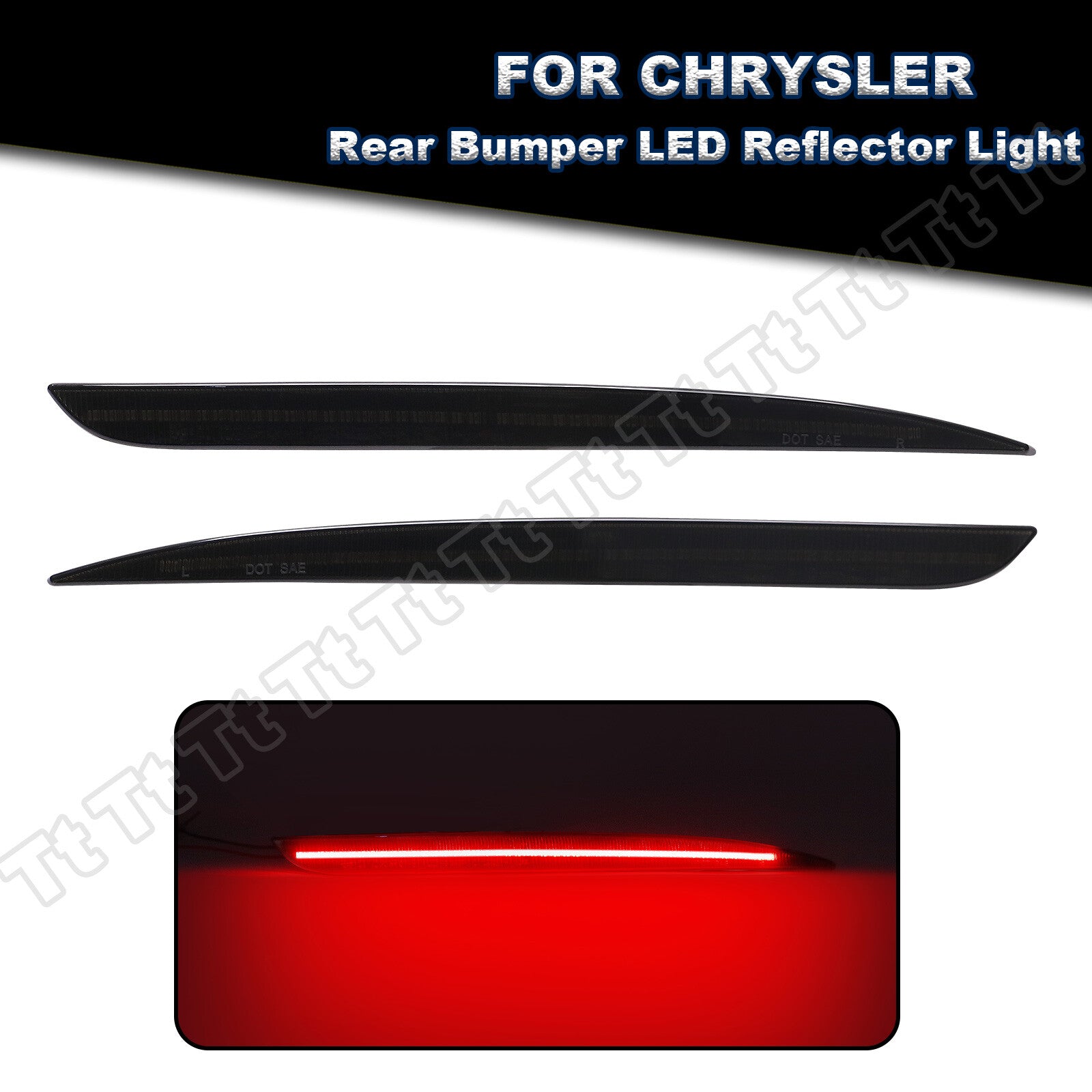 Suitable for 15-22 for Chrysler 300 LED rear bumper reflectors, rear brake lights, and smoke effects.