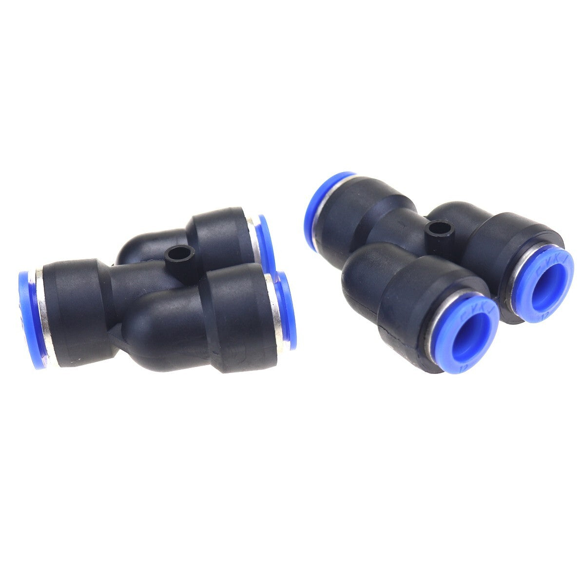 2-piece pneumatic reduction Y-type combined air push type 3-way connector pipe OD 9/16 to 1/2
