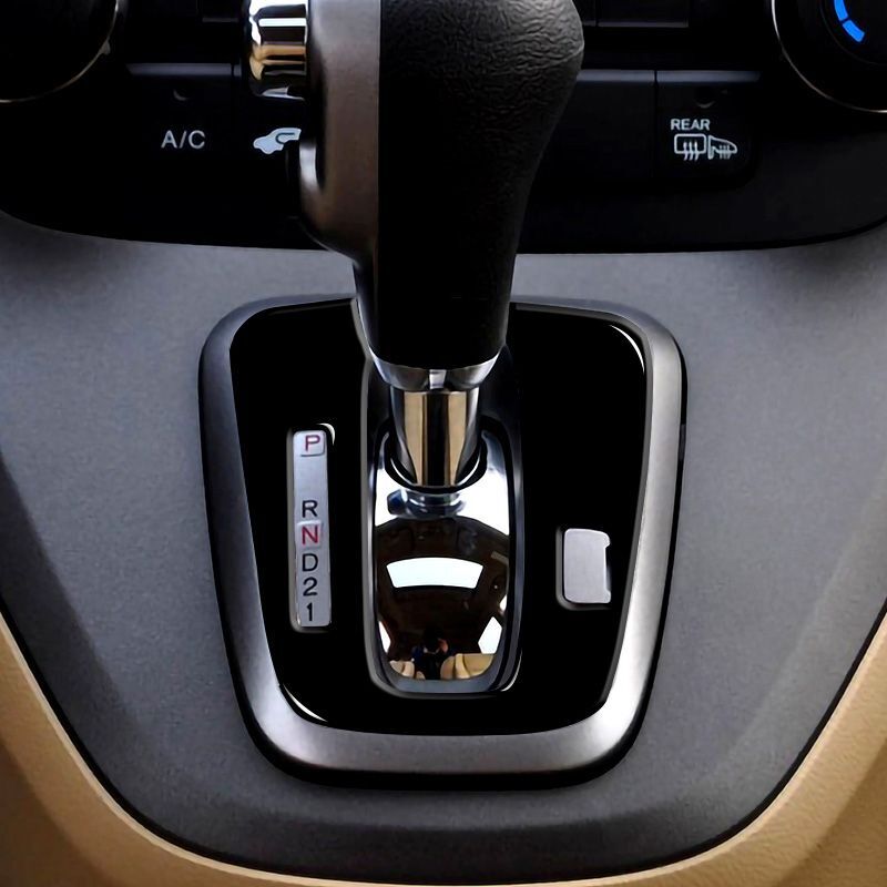Glossy black gear panel cover sticker for Honda CRV interior (07-11-)