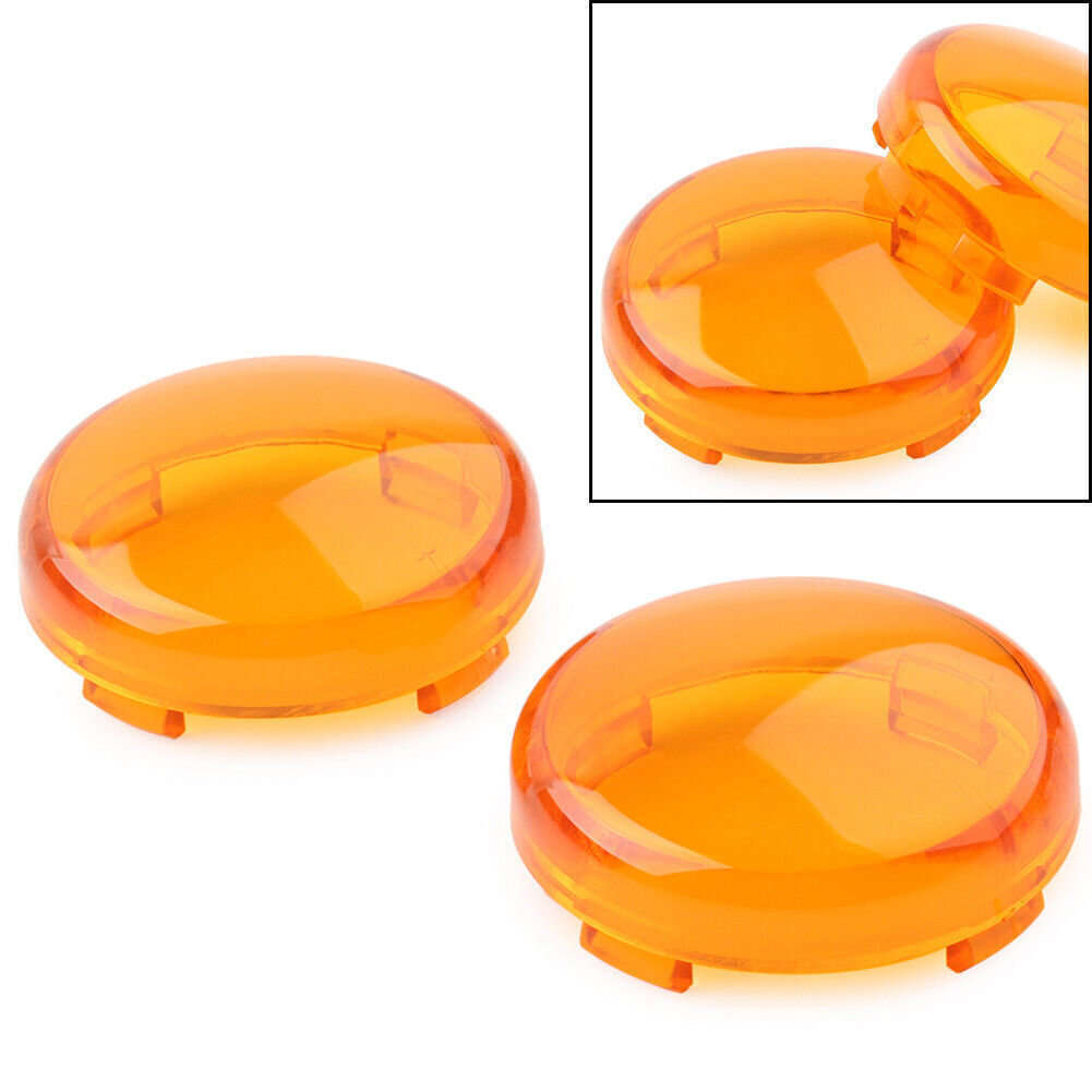 Pair Turn Signal Lens Light Cover Guard for Harley Touring Softail Dyna Amber