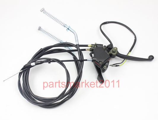 Dual Brake Cables Thumb Throttle Cable Switch Lever Assy 50CC 125CC ATV Quad