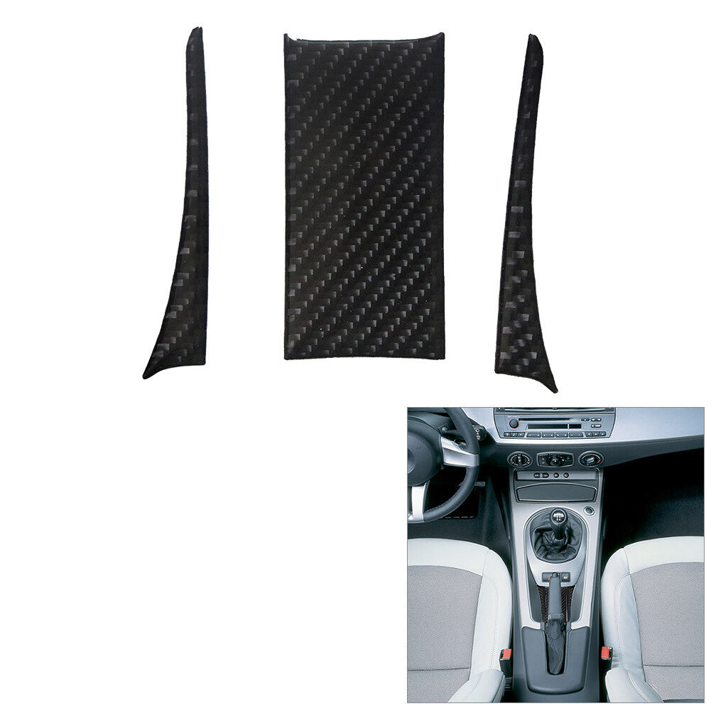 3Pcs Carbon Fiber Transmission Accent Cover Trim for BMW Z4 E85 2003-08