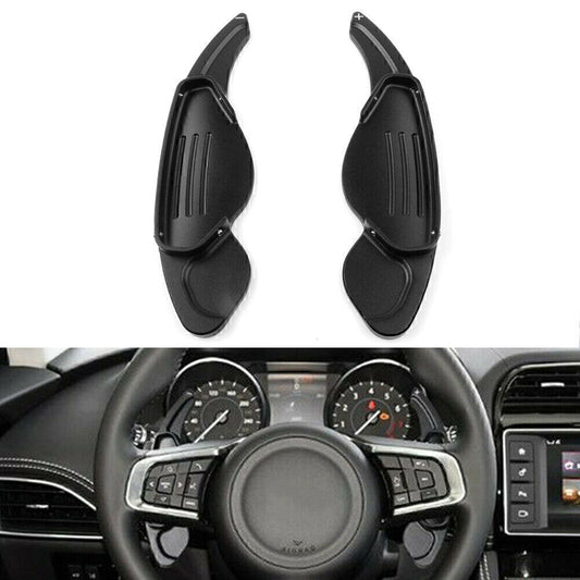 2x Steering Wheel Shift Paddle Extension Shifter Fit for Land Rover for Jaguar Black