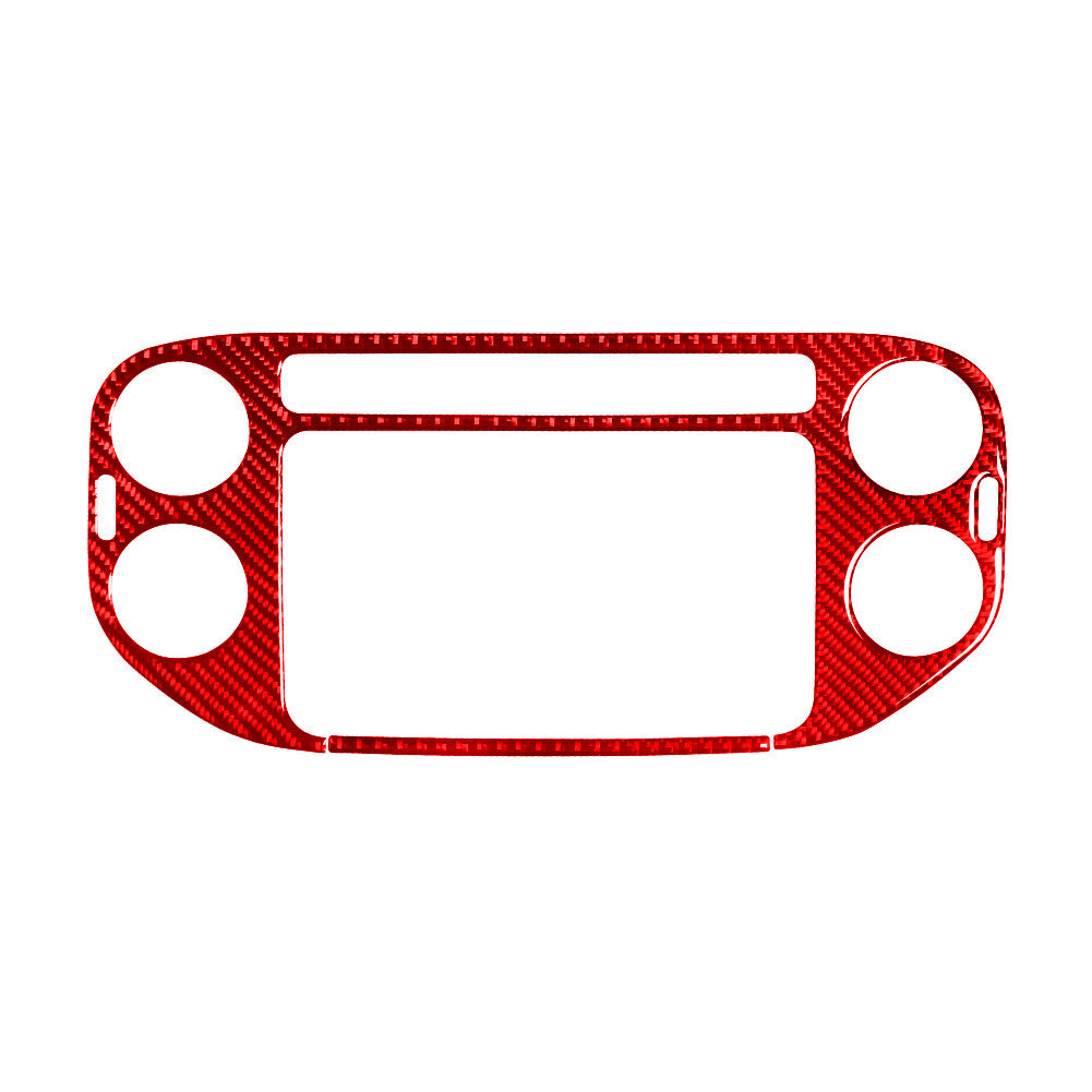 Red Carbon Fiber Center Vent Outer Trim Panel for Volkswagen for Tiguan 13-17